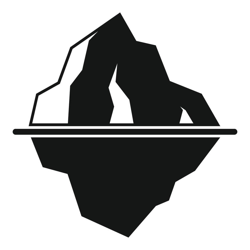 Large iceberg floating with hidden ice below water line vector