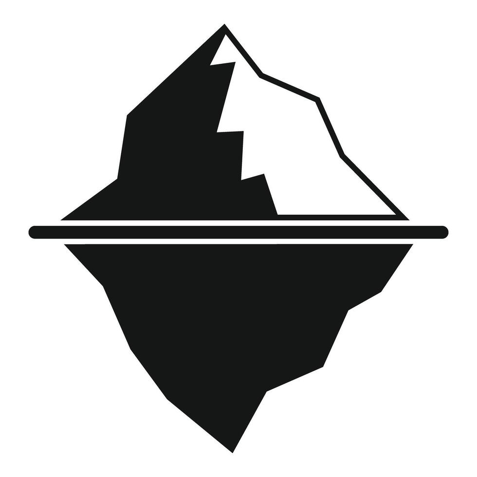 Big iceberg floating with huge underwater part icon vector
