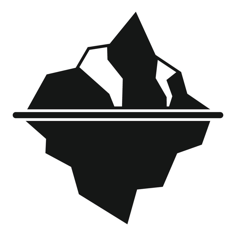 Large iceberg floating with small tip above water vector