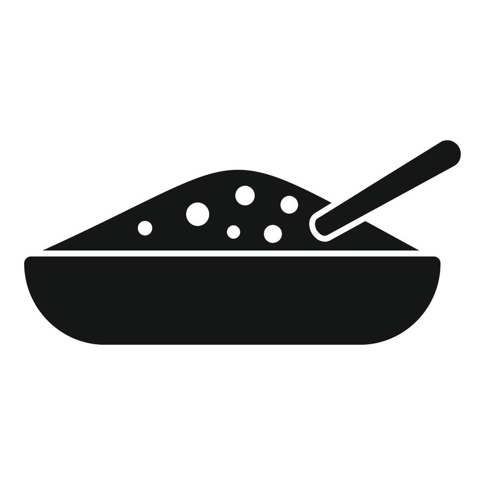 Bowl full of spices with spoon sticking out icon vector