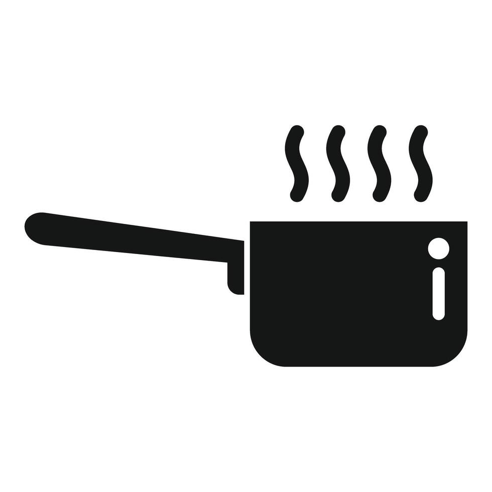 Cooking pan with steam coming out icon showing food being prepared