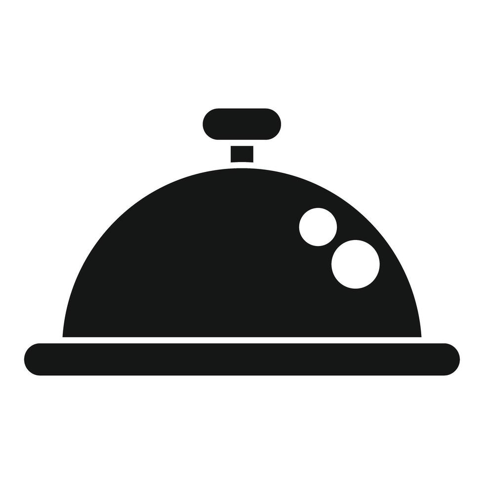 Restaurant cloche covering food, keeping it hot and ready to serve vector