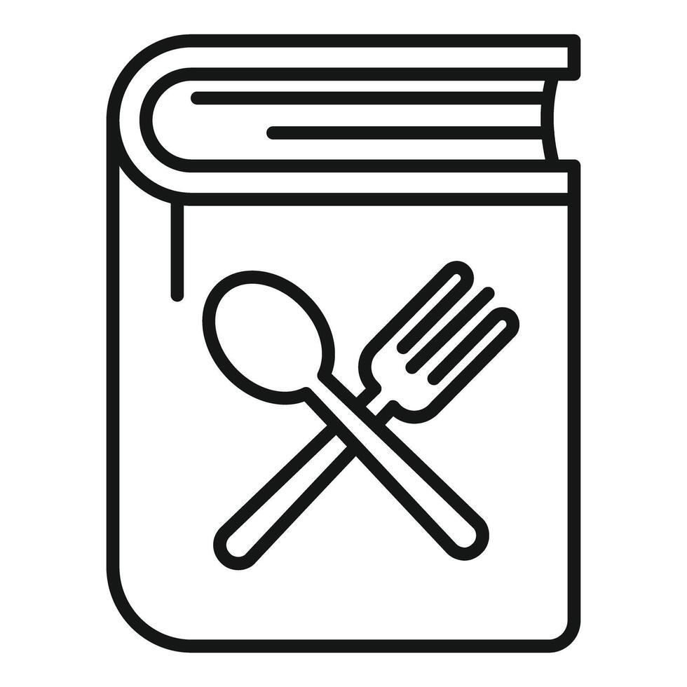 Cookbook icon with spoon and fork for culinary delights vector