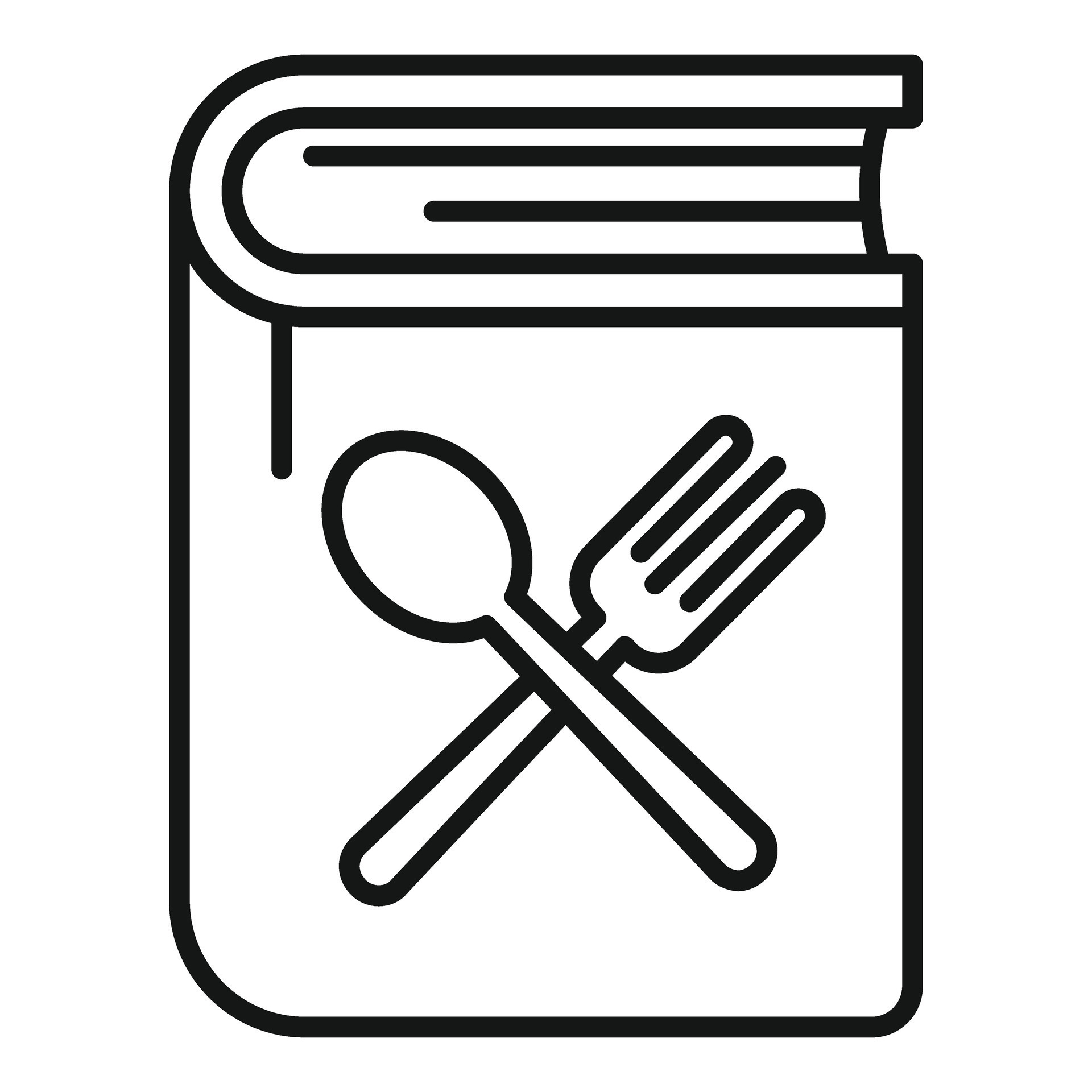 Cookbook icon with spoon and fork for culinary delights 47044401 Vector 