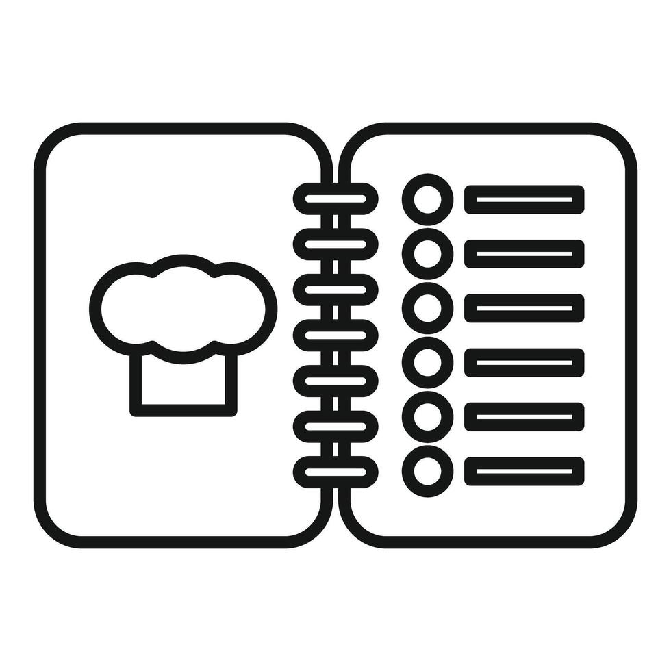 Cookbook with chef hat icon for culinary recipes and menu planning vector