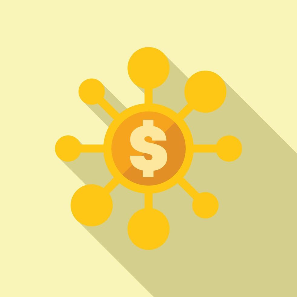 Crowdfunding platform connecting investors with dollar sign in center vector