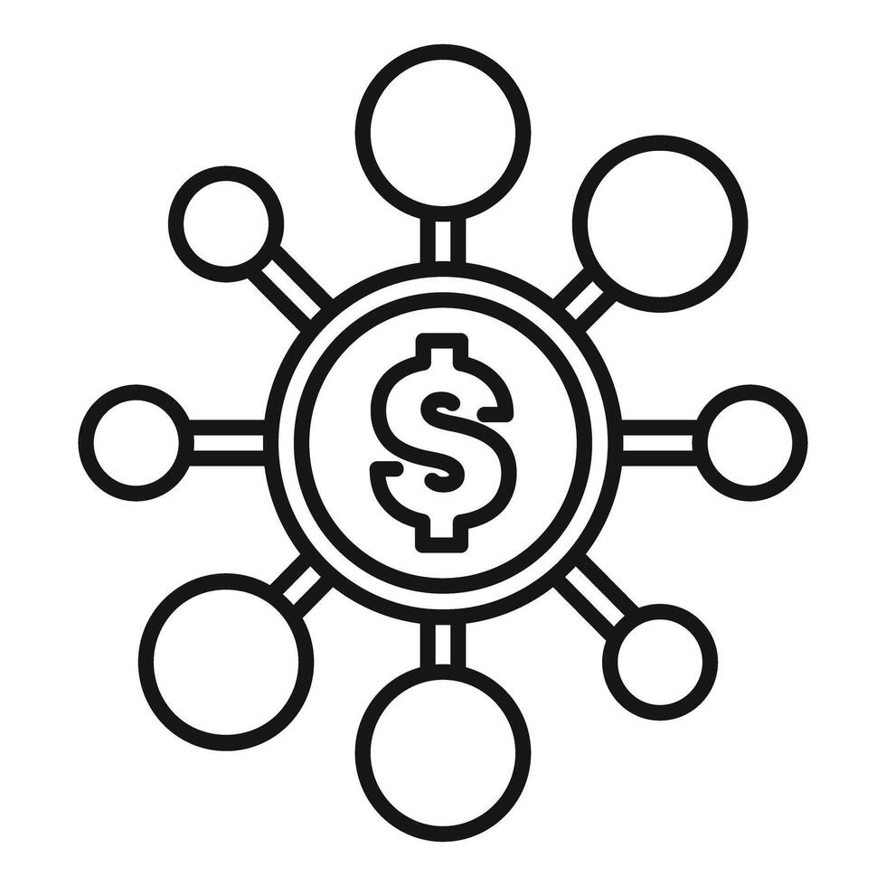 Money network connecting global financial resources vector