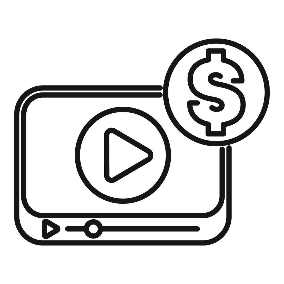player showing monetization with dollar symbol vector