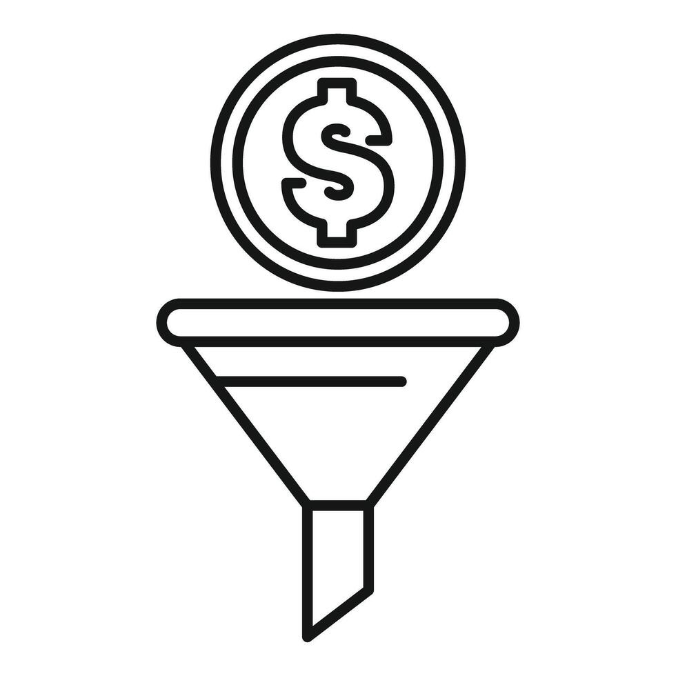 Sales funnel generating money conversion rate business icon vector