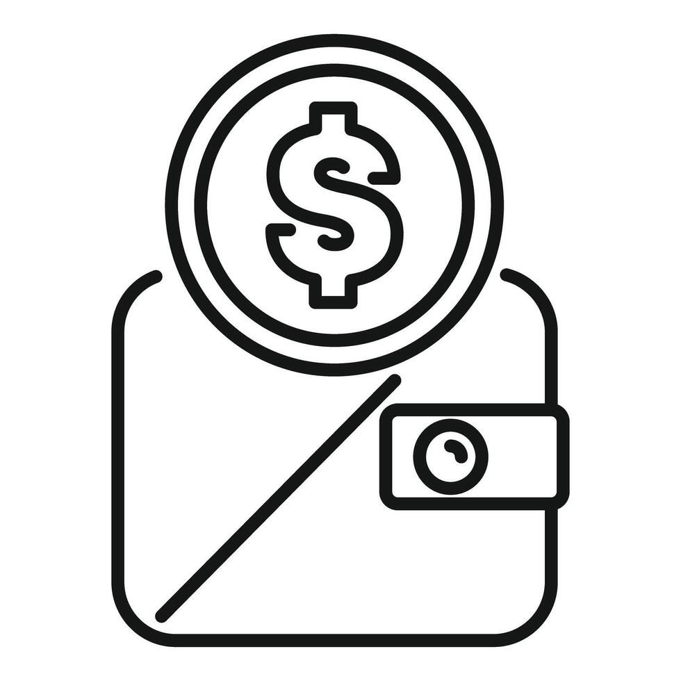 Wallet with coin showing saving money concept vector