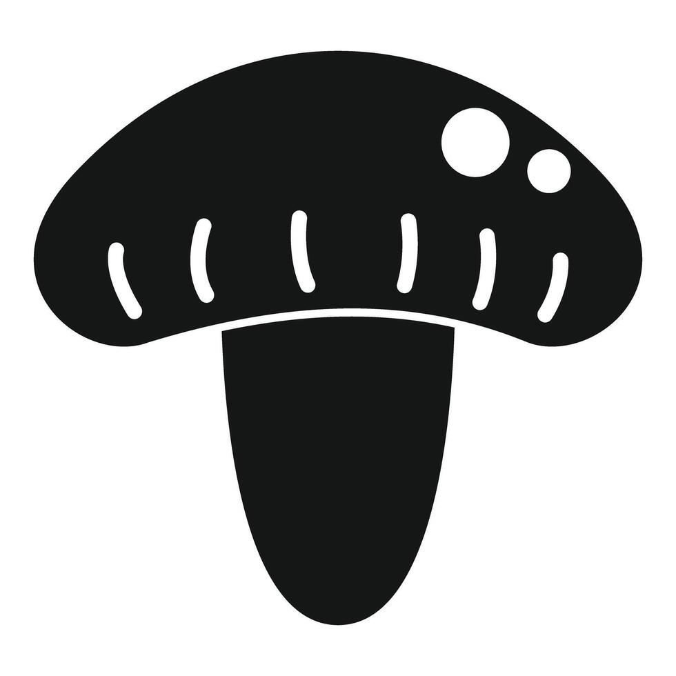 Big forest mushroom growing in black and white silhouette vector