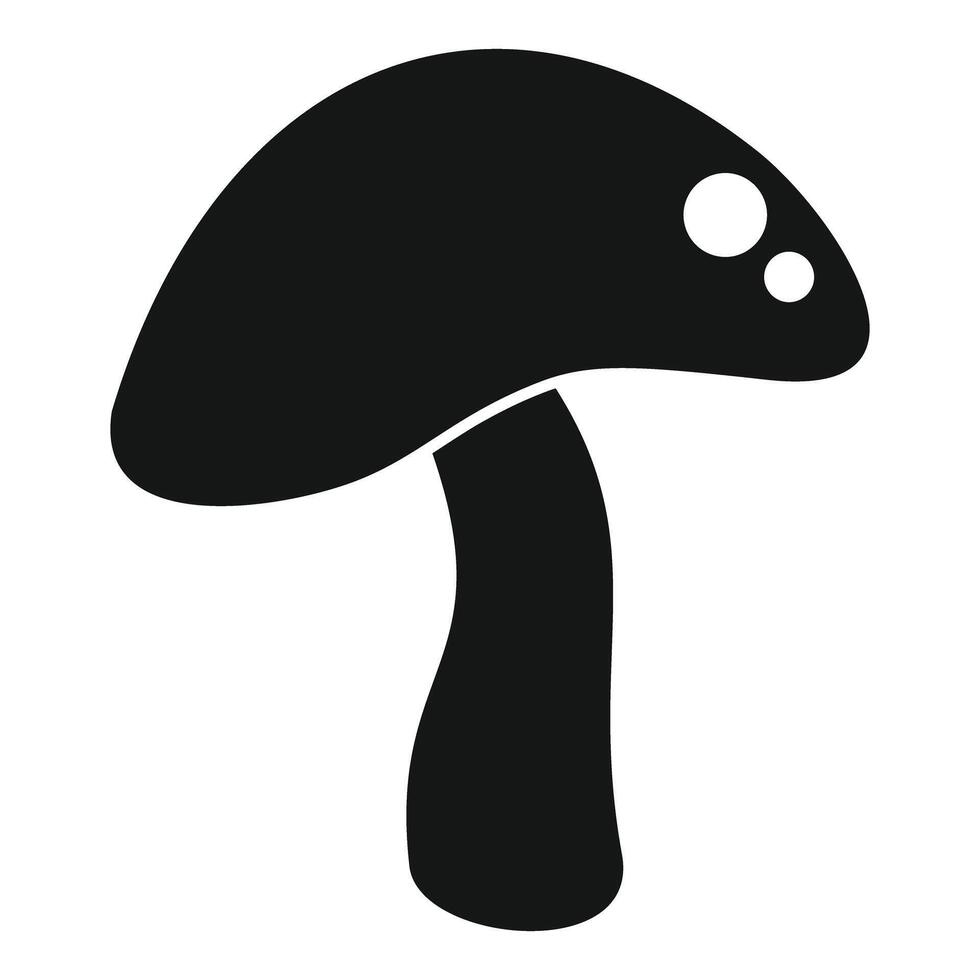 Big forest mushroom with wide cap growing in wood vector