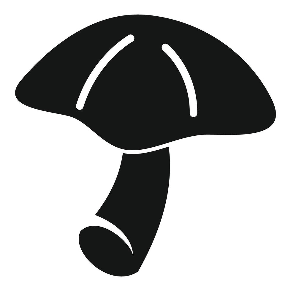 Big mushroom with thick stem growing in forest icon vector