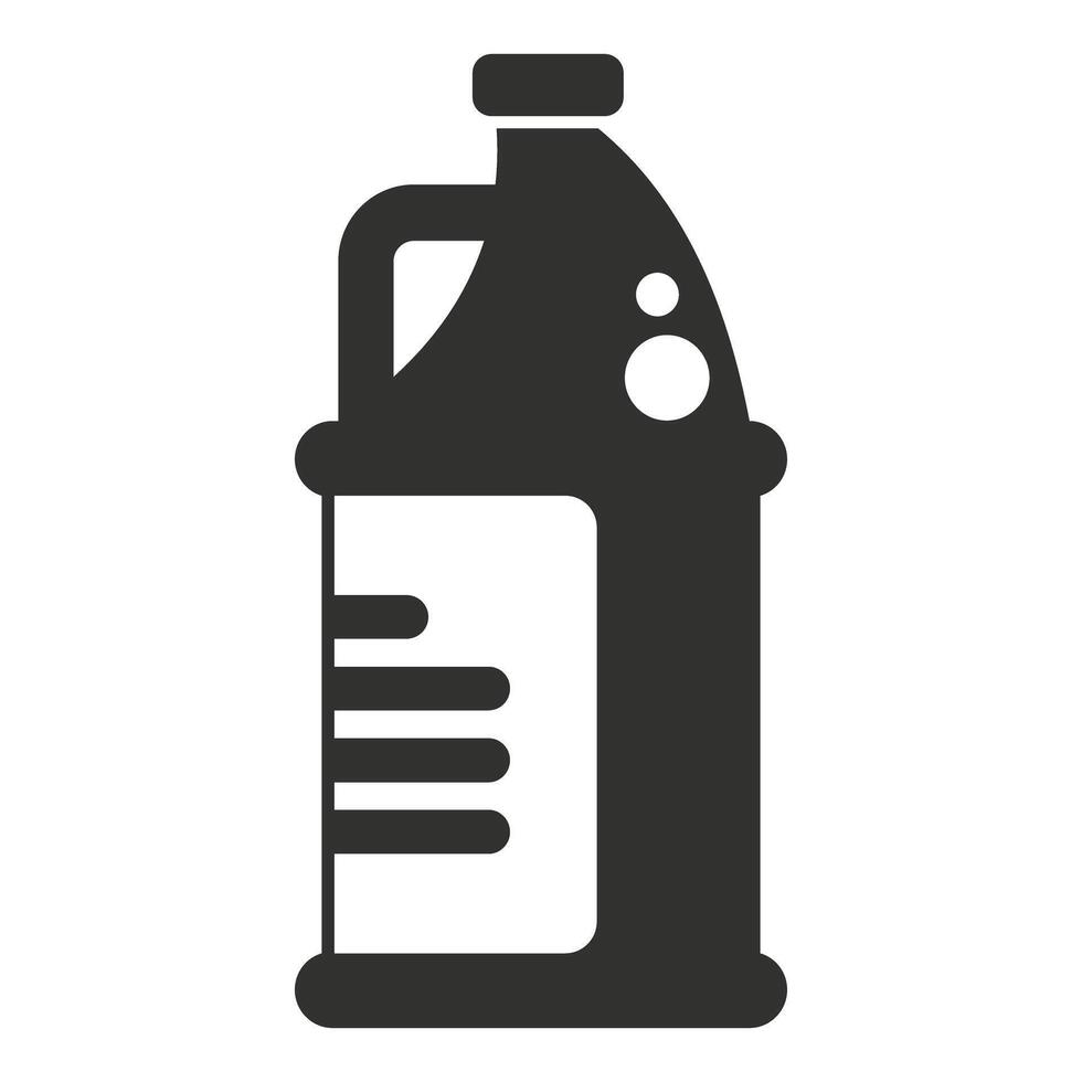 Black and white icon of a detergent bottle for cleaning and laundry vector