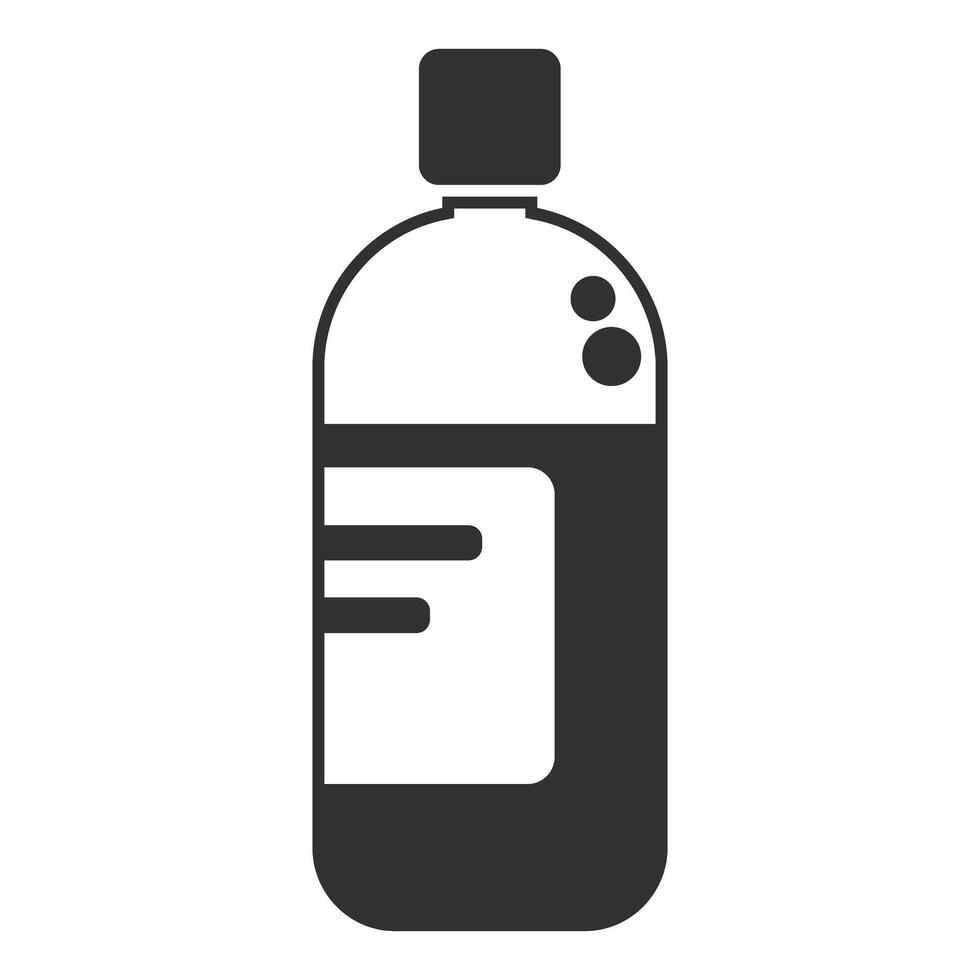 Plastic bottle with label showing liquid inside vector