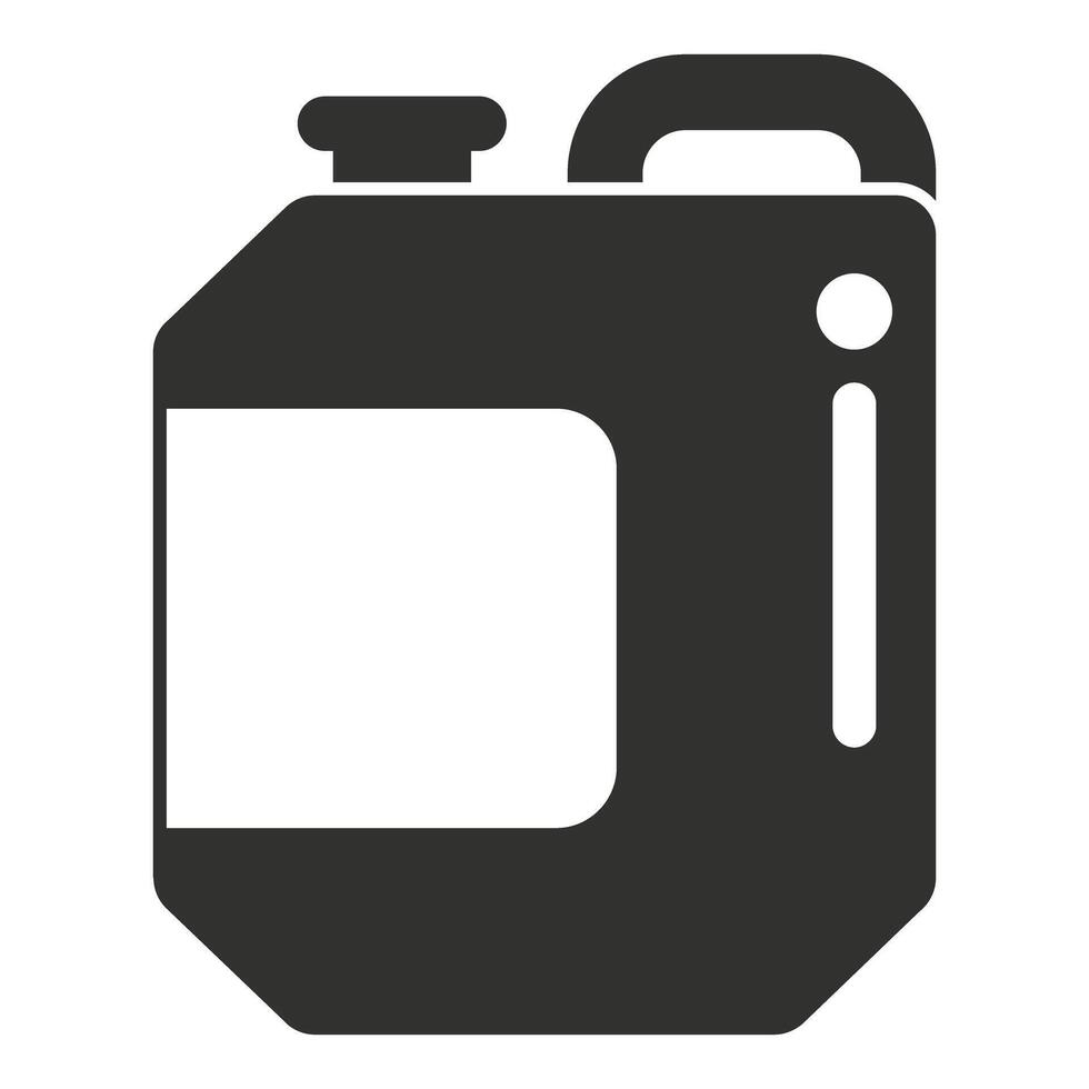 Black plastic jerrycan icon representing liquid storage vector