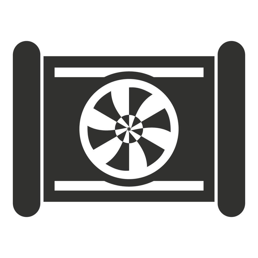 Simple black and white icon of a ventilation system blowing air vector