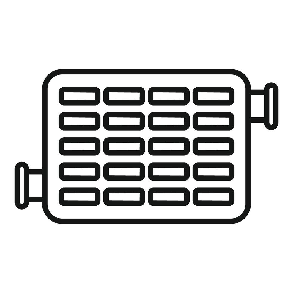Car radiator cooling system icon, outline style vector