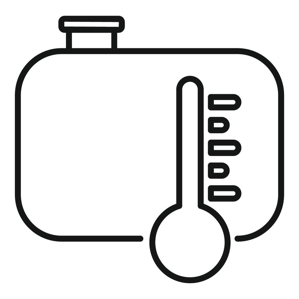 Boiler room thermometer measuring temperature icon vector
