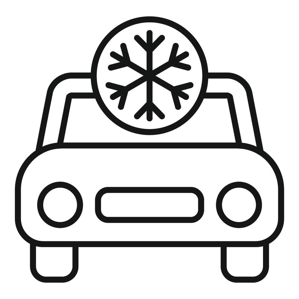 Car with snowflake symbol showing frozen engine concept vector