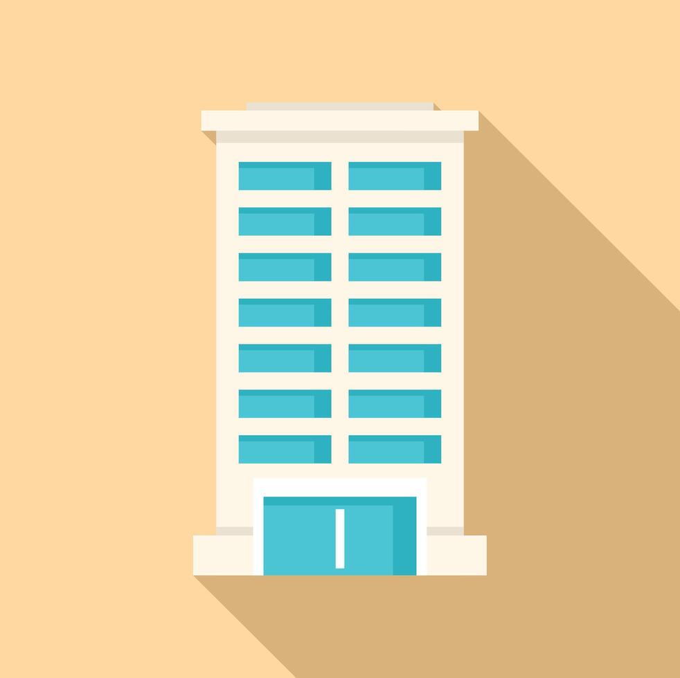 Modern city office building facade with entrance and windows vector