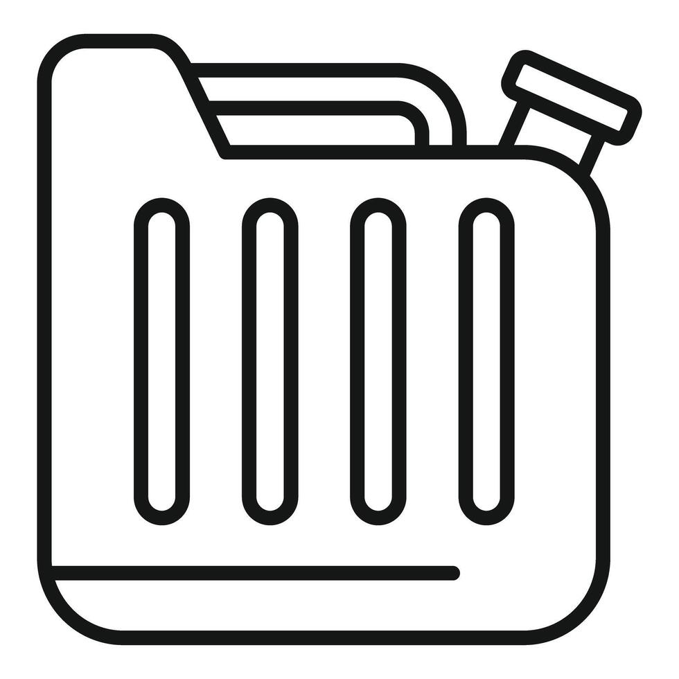 Line icon style jerrycan representing fuel storage vector