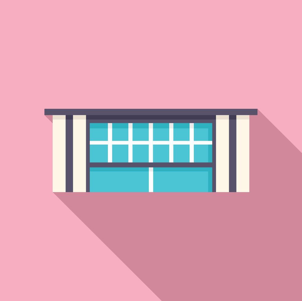 Modern building facade with large windows and pink wall vector