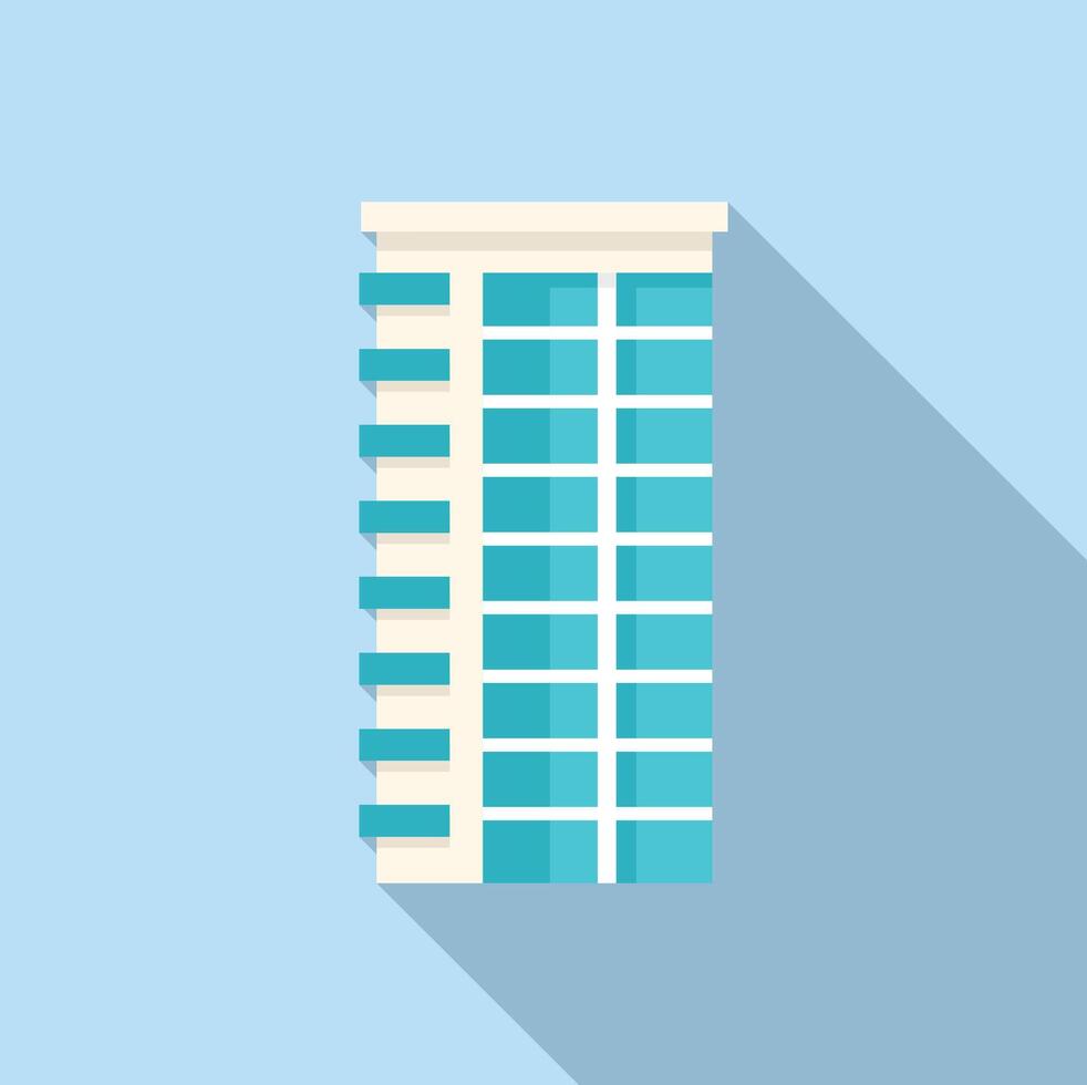 Modern city building with balconies is casting long shadow vector
