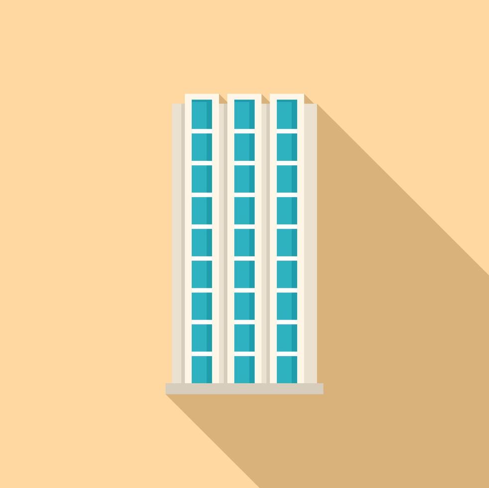 Modern office building casting long shadow on sunny day vector