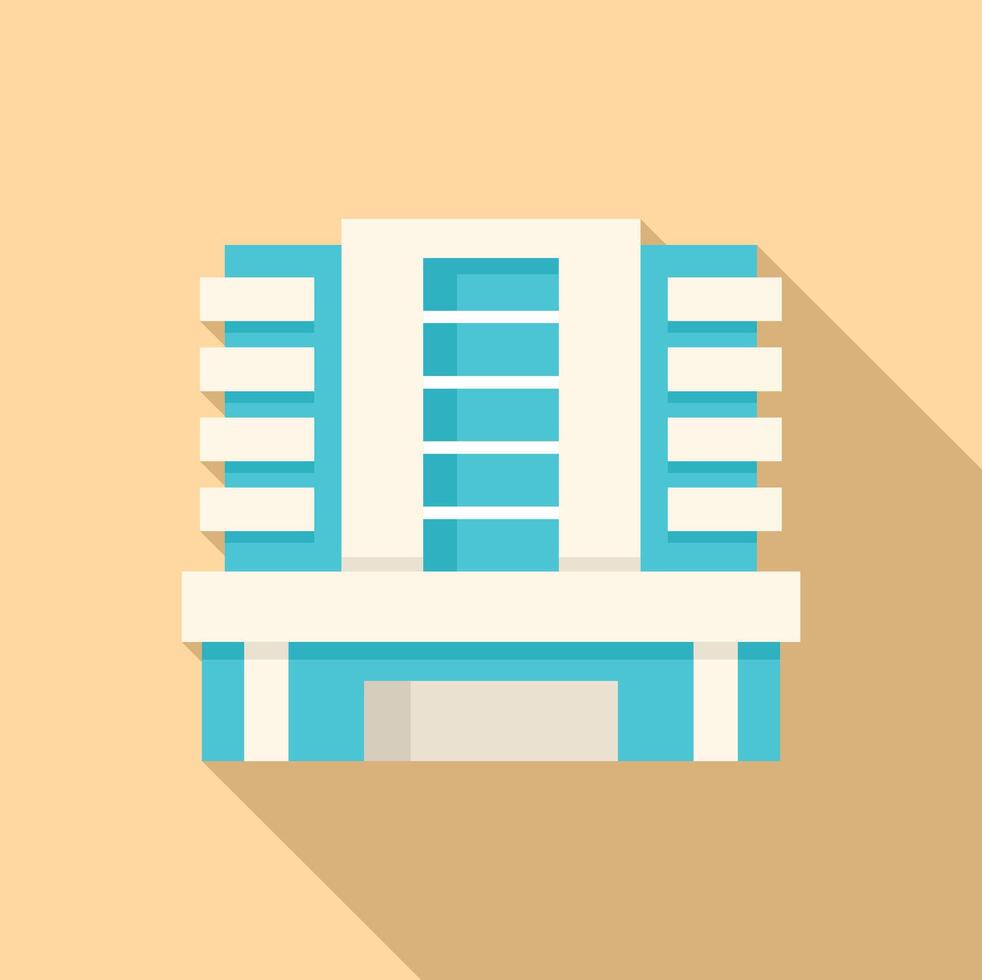 Modern building with long shadow is standing on yellow background vector
