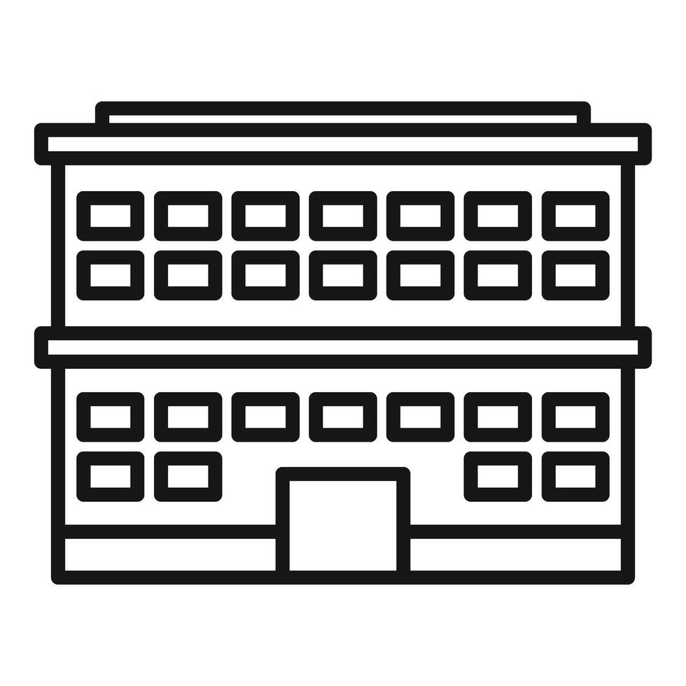 Two storey office building facade with entrance vector