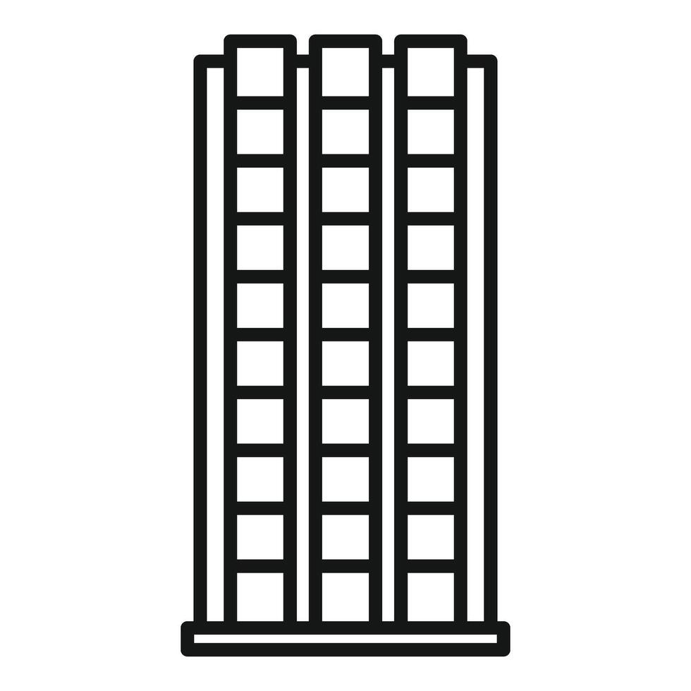 Modern office building facade with windows forming geometric pattern vector