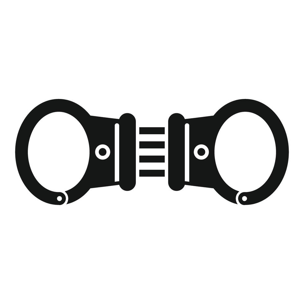 Pair of metal handcuffs restraining device for arrest vector