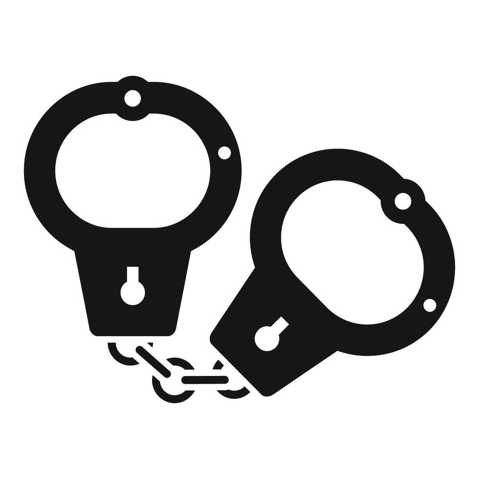 Pair of handcuffs restraining freedom concept icon vector