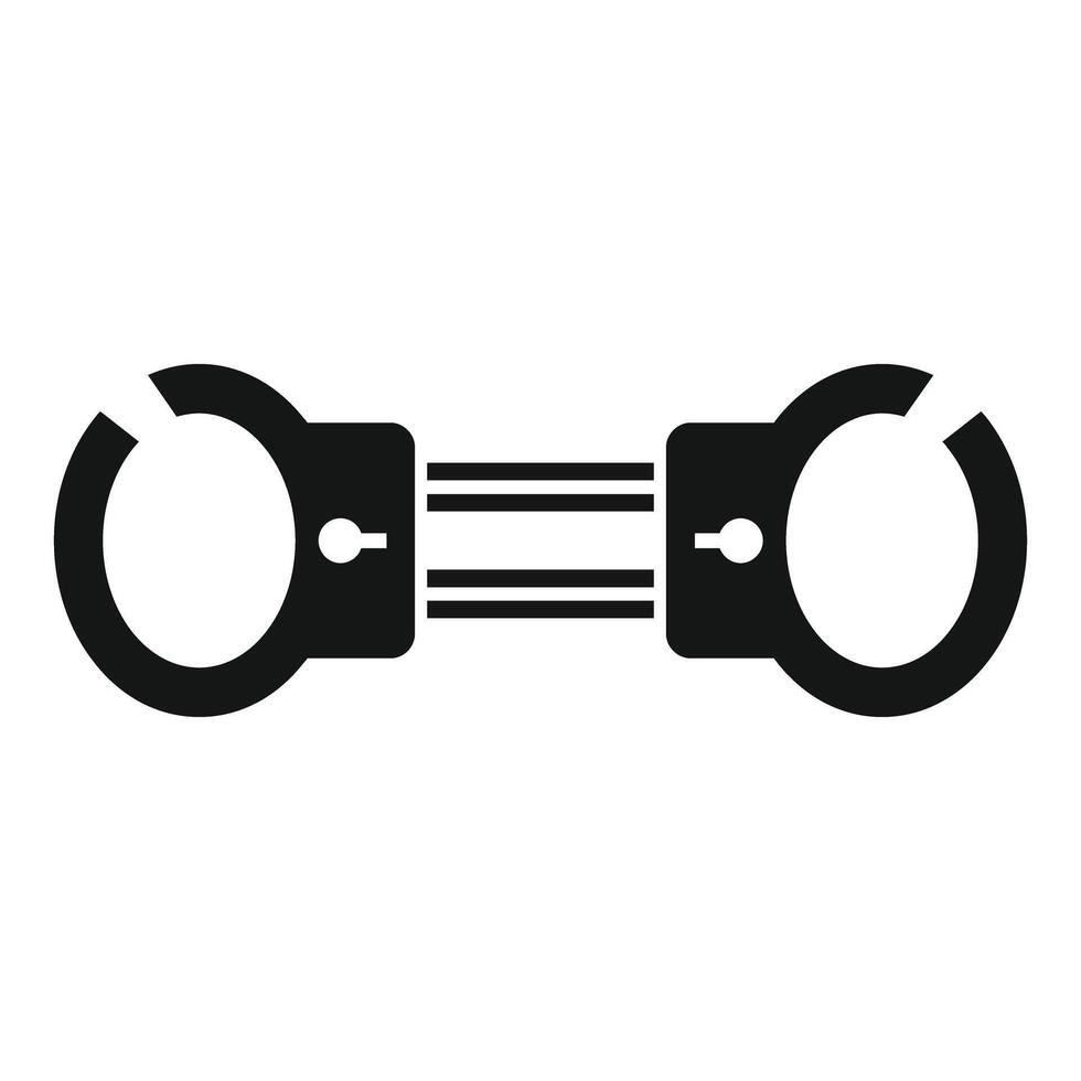 Pair of handcuffs restraining freedom with metal chain vector