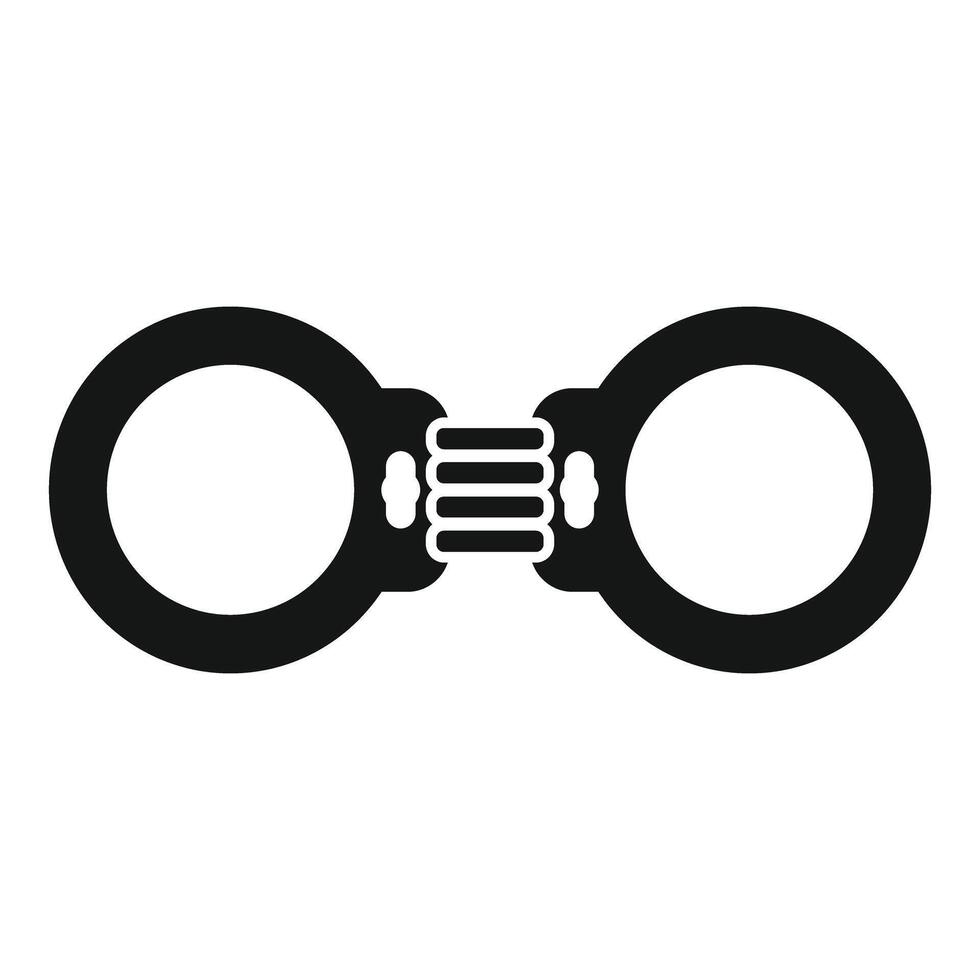 Pair of metal handcuffs restraining and arresting criminals vector
