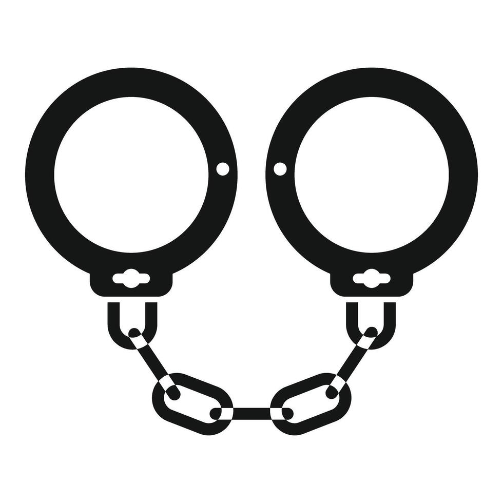 Pair of metallic handcuffs for arresting criminals vector