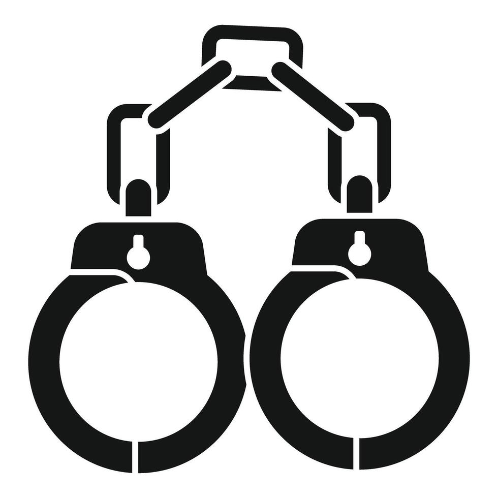 Pair of metal handcuffs for arresting criminals vector