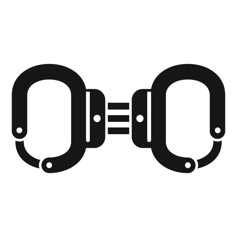 Black metal handcuffs restraining freedom vector