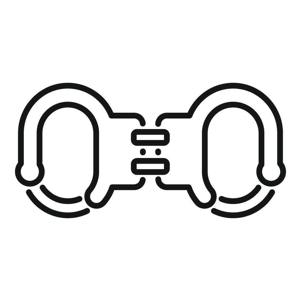 Police steel handcuffs restraining criminal concept icon vector