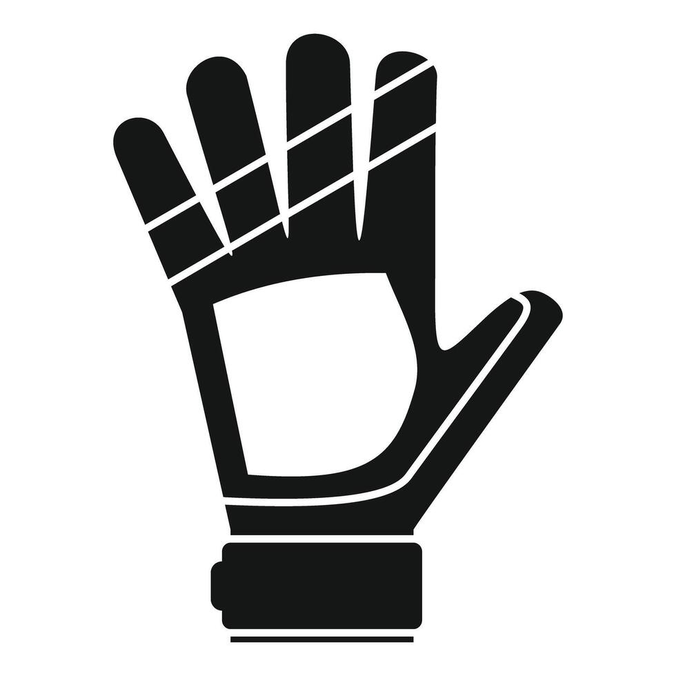 Goalkeeper glove protecting hand during soccer match simple icon vector