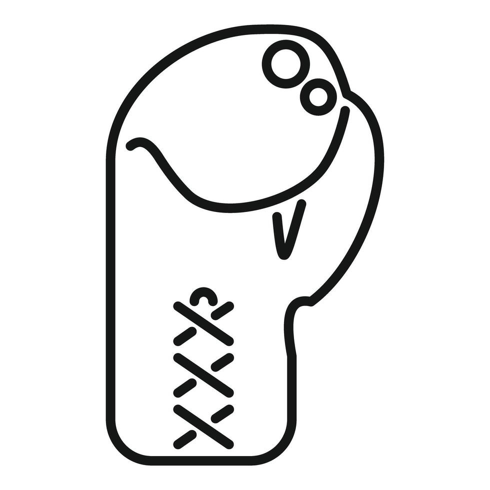 Surgeon sewing up patient after surgery icon showing stitches vector