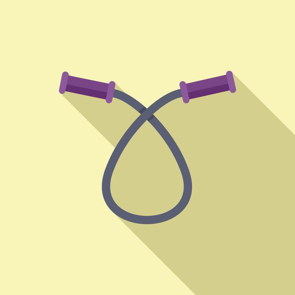 Skipping rope lying on yellow background with long shadow vector