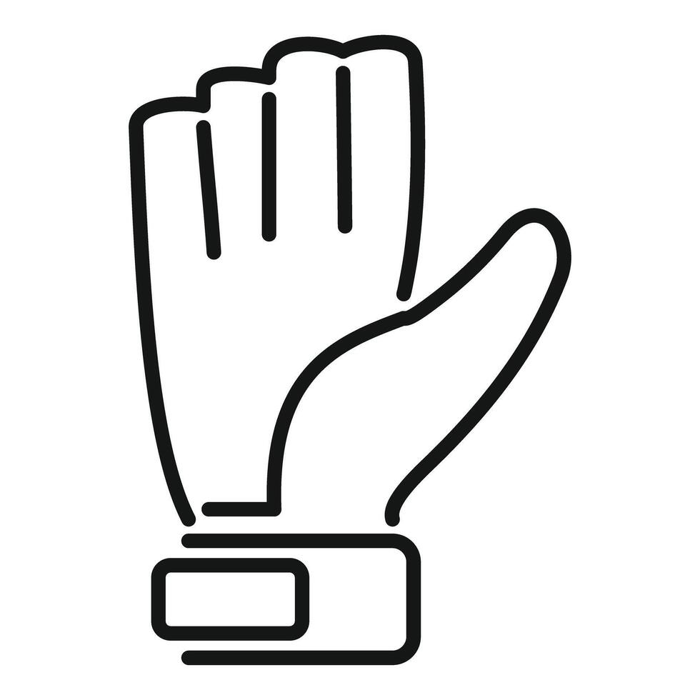 Goalkeeper glove protecting hand during soccer match vector