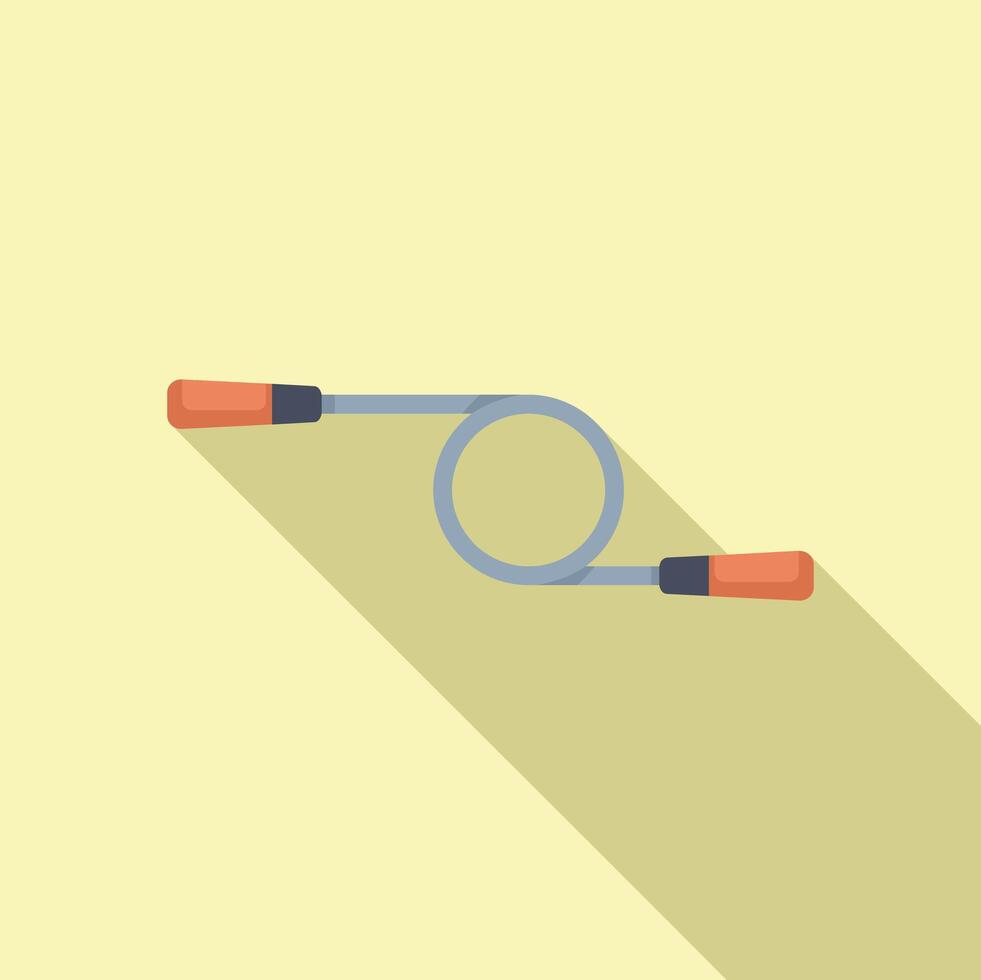 Skipping rope lying on yellow background with long shadow vector