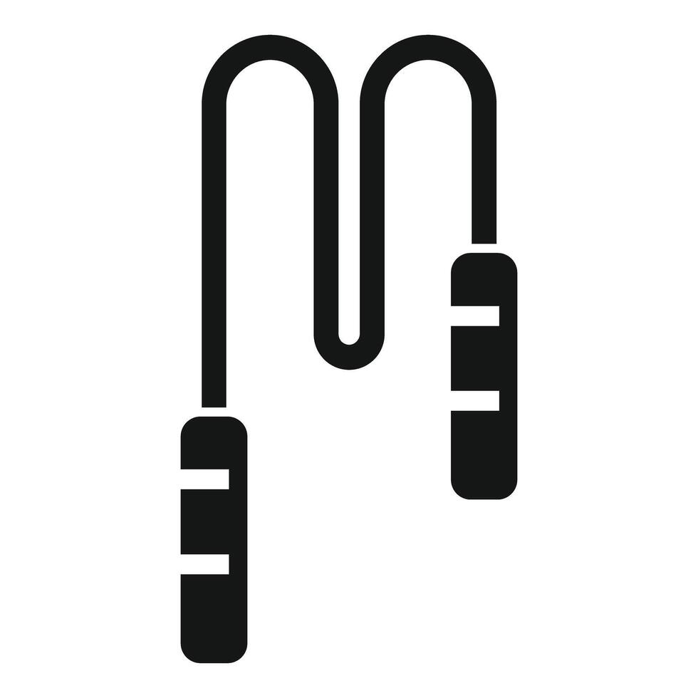 Jump rope icon representing fitness exercise equipment for cardio workout vector