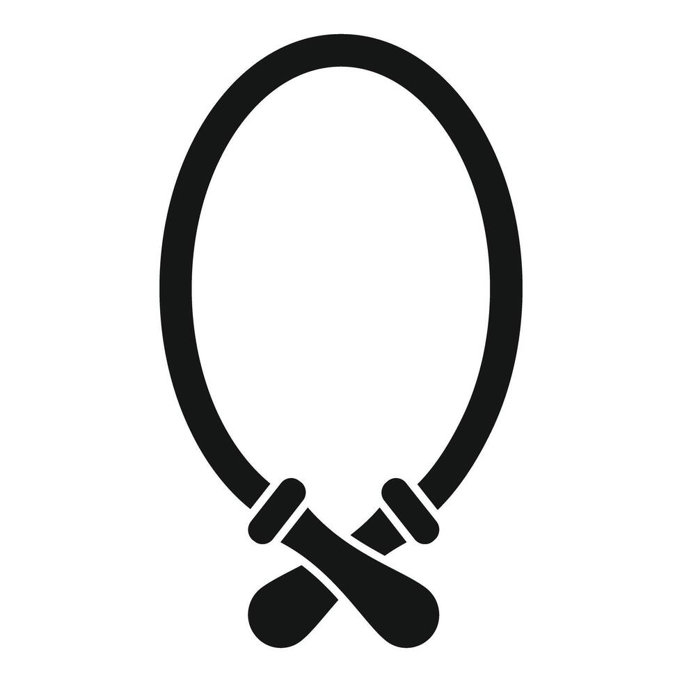 Skipping rope lying crossed on the floor is waiting for workout vector