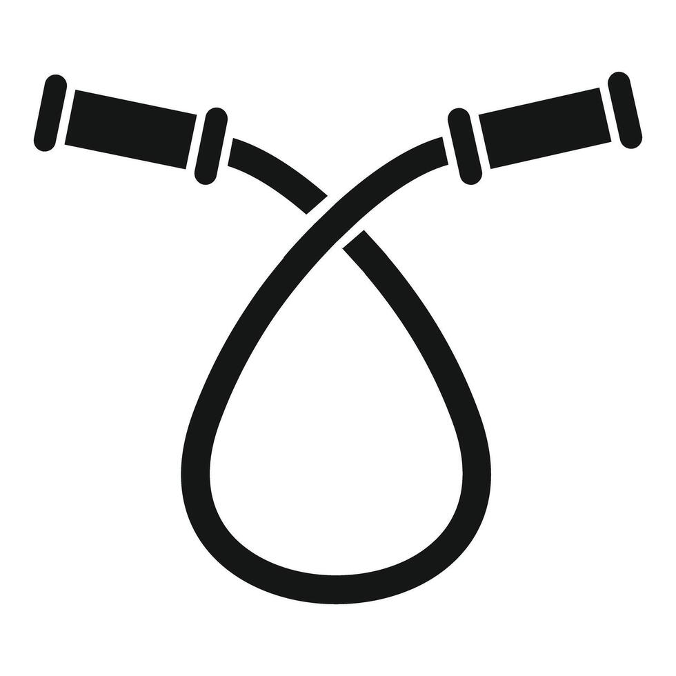 Jump rope lying on the floor forming a drop shape vector