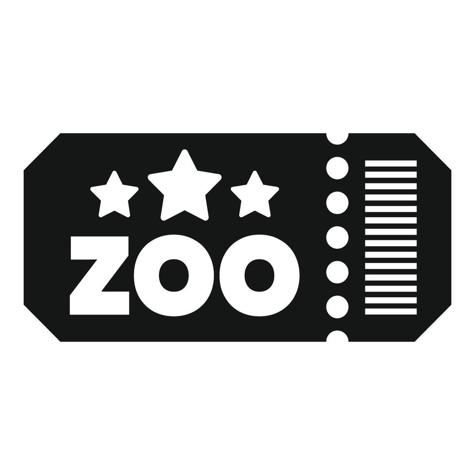 Black zoo ticket granting access with three stars vector