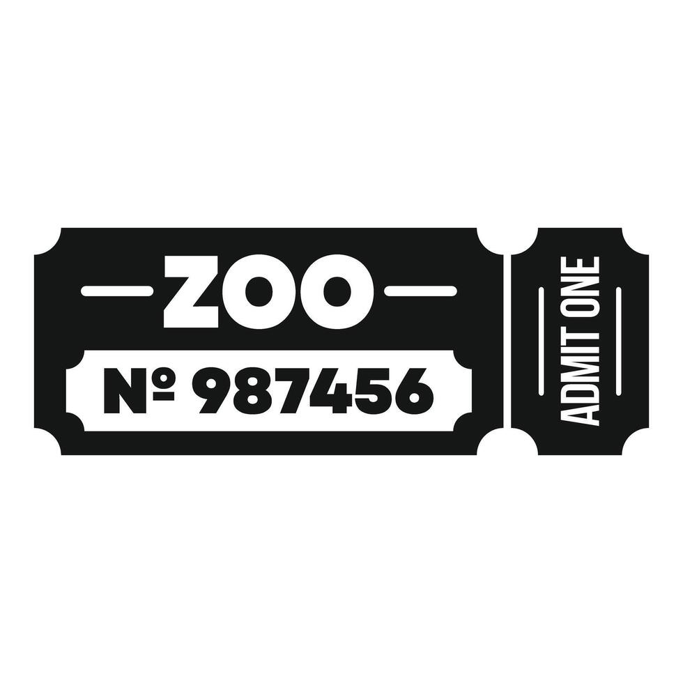 Black and white zoo ticket admit one showing number vector